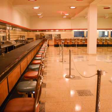 The original Woolworth lunch counter is largely intact at the museum.