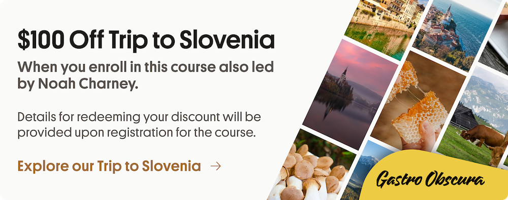 $100 off Slovenia trip led by course instructor Noah Charney with this course purchase